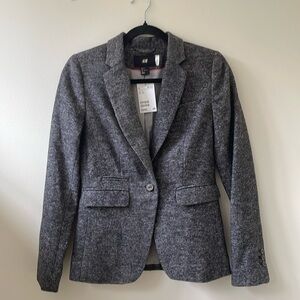 H&M Wool Blend Grey Blazer NWT